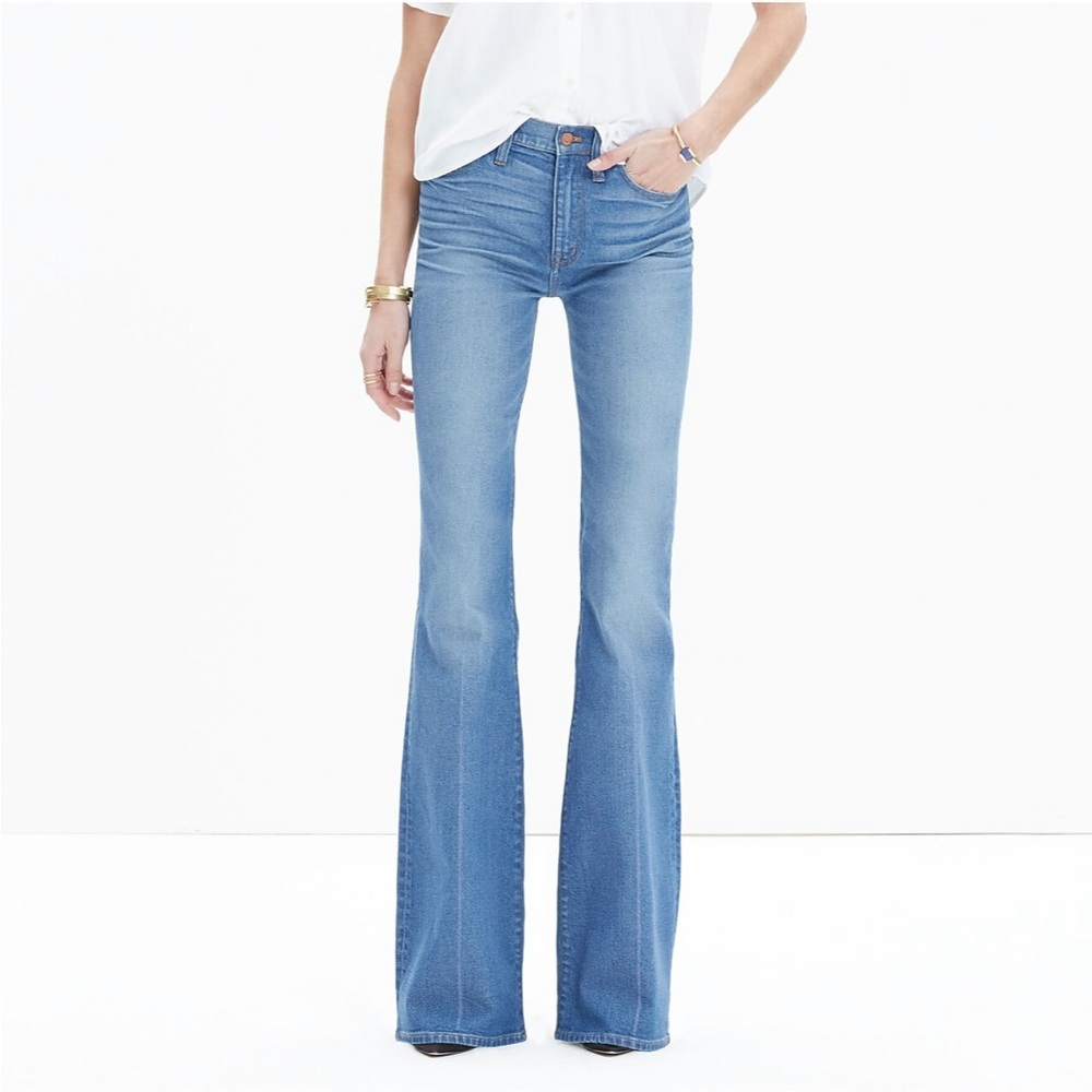 Madewell Flea Market Flare Denim Jeans Light Blue Maribel Wash Womens Size 28